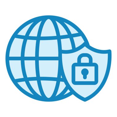 Küresel Güvenlik Modern ikon vektör illüstrasyonu