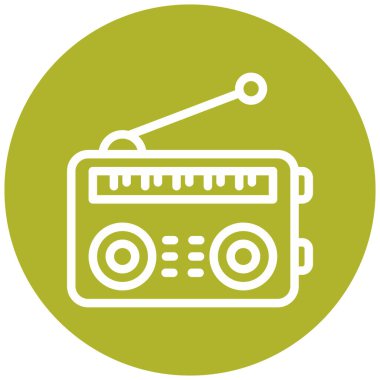 Radyo. Web simgesi basit illüstrasyon