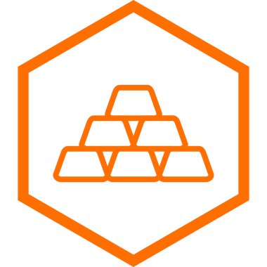 Altın çubuk simgesinin vektör illüstrasyonu