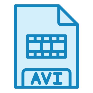 avi dosya biçimi simgesi, vektör illüstrasyonu