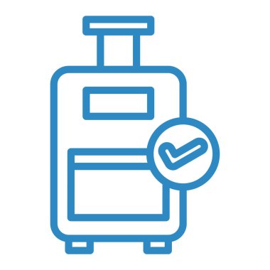 bagaj çantası ikon vektörü. İnce çizgi işareti. izole edilmiş sınır sembolü çizimi