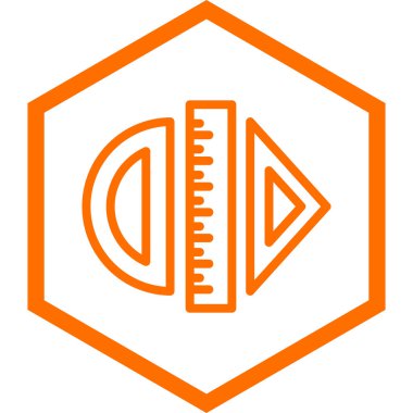 Moda Biçimli Cetvel Simgesi İzole Arkaplan