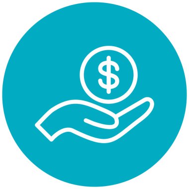 Dolar işareti simgesi, vektör çizimi