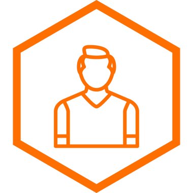 Web ve mobil uygulama tasarımınız için beyaz arkaplanda erkek simgesi vektörü izole edildi, erkek logosu kavramı