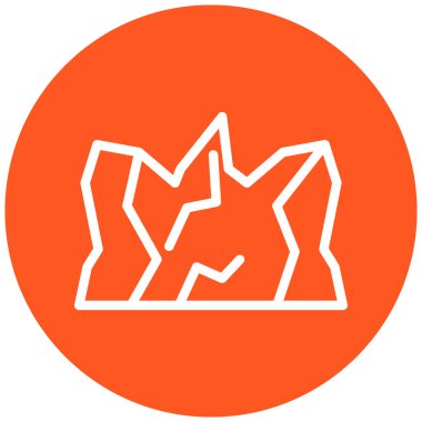 Bir dağ simgesinin vektör illüstrasyonu