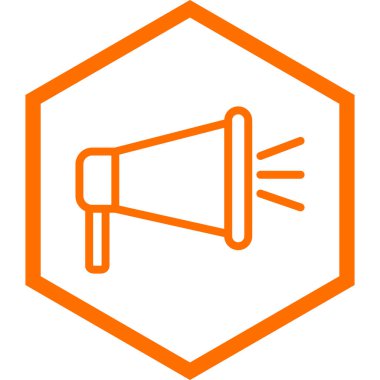 Megafon. Web simgesi basit illüstrasyon