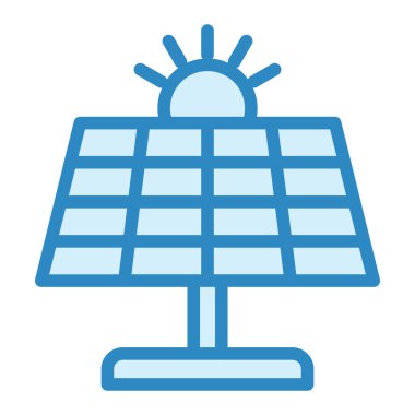 Güneş enerjisi ikon vektör illüstrasyonu