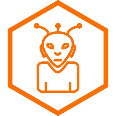 Uzaylı simgesi vektör illüstrasyonu