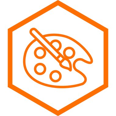 Renkli palet simgesi modayı izole etmiş arkaplan