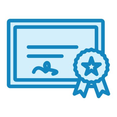 Sertifika ikonu vektör illüstrasyonu