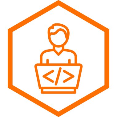 Dizüstü bilgisayarı olan bir adamın vektör çizimi 