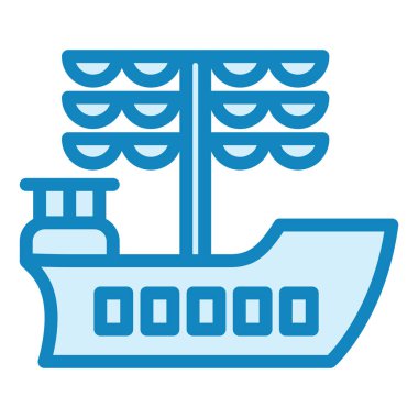 Mavi ve beyaz çizgi simgesinin vektör çizimi