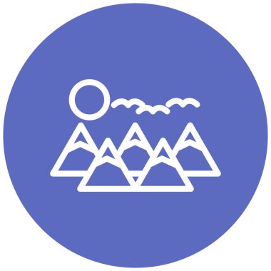 Güzel ve dağ simgesinin vektör çizimi