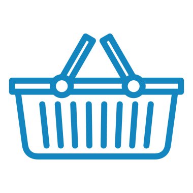 Alışveriş sepeti ikonu. Beyaz arkaplanda izole edilmiş web tasarımı için basit vektör simgeleri çizimi