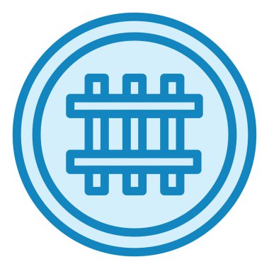 Demiryolu Modern ikon vektör illüstrasyonunu geçiyor  