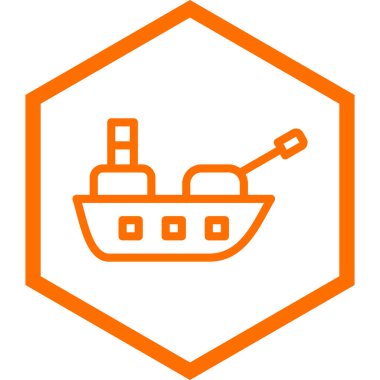 Gemi. Web simgesi basit illüstrasyon