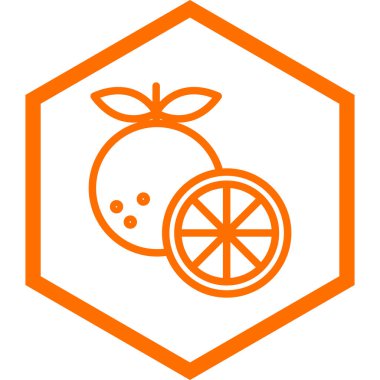 Turuncu turunçgil meyve ikonu beyaz arkaplanda izole edilmiş. vektör illüstrasyonu