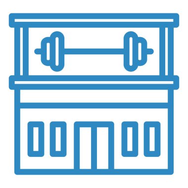 Spor salonu. Web simgesi basit illüstrasyon