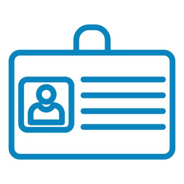 Kimlik kartı simgesi, vektör illüstrasyonu