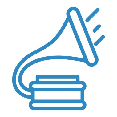 müzik vektörü ince çizgi simgesi, dış hat sembolü, düz biçim