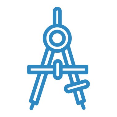 pusula simgesi vektörü. İnce çizgi işareti. İzole edilmiş kontür sembolü gösterimi