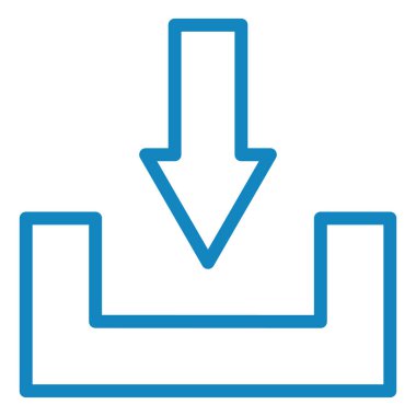 Vektör simgesi indir. biçim düz renkli sembol, yuvarlak açılar, beyaz arkaplan.