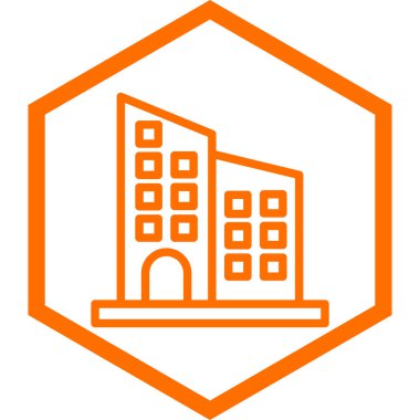 Bina. Web simgesi basit illüstrasyon