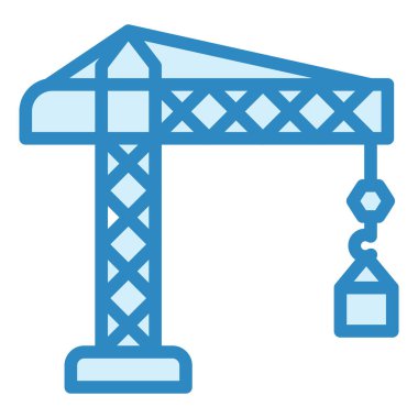 Yapı vinç çizgisi simgesi, vektör illüstrasyonu