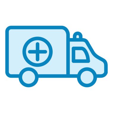 Ambulans. Web simgesi basit illüstrasyon