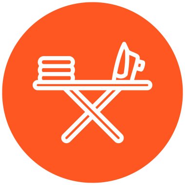 Ütü yapıyorum. Web simgesi basit illüstrasyon