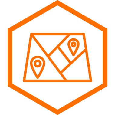 Harita simgesi, vektör illüstrasyonu