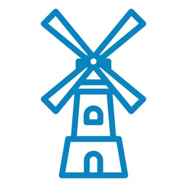 Yel değirmeni ikonu vektör illüstrasyonu