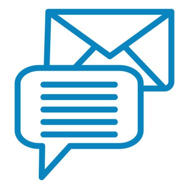 Mesaj var. Web simgesi basit illüstrasyon