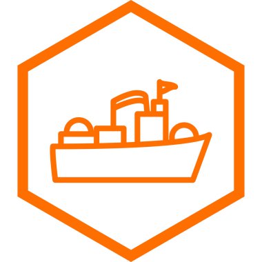 Gemi. Web simgesi basit illüstrasyon