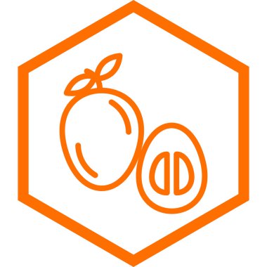 beyaz arkaplanda turuncu meyve simgesi