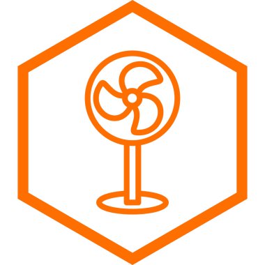 turuncu çizgi fan simgesi beyaz arkaplanda izole edildi. vektör illüstrasyonu