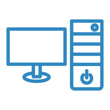 bilgisayar monitörü ikon vektör illüstrasyonu