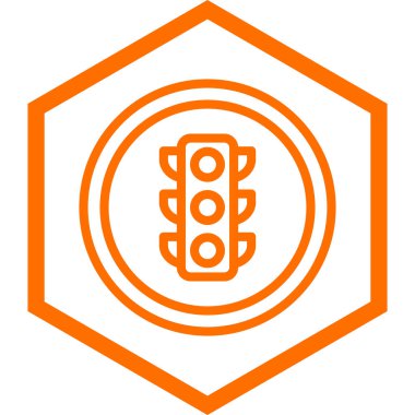 Trafik ışığının izole edilmiş çizgi simgesinin vektör çizimi