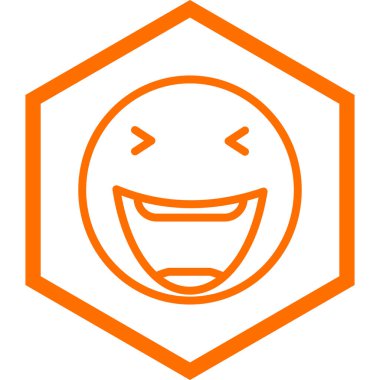 Gülen surat simgesi, vektör illüstrasyonu