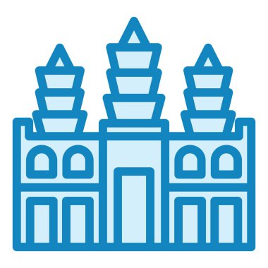 Angkor Wat modern simge vektör illüstrasyonu 
