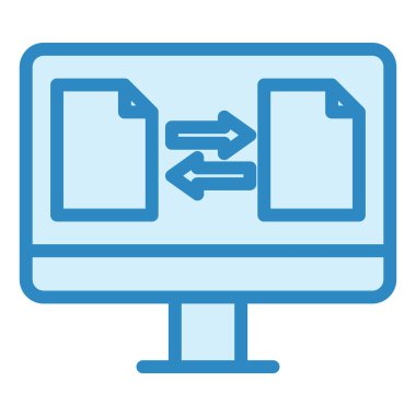dosya transfer vektörü ince çizgi simgesi