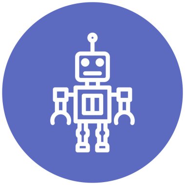 robot. Web simgesi basit illüstrasyon