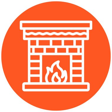 Şömine. Web simgesi basit illüstrasyon