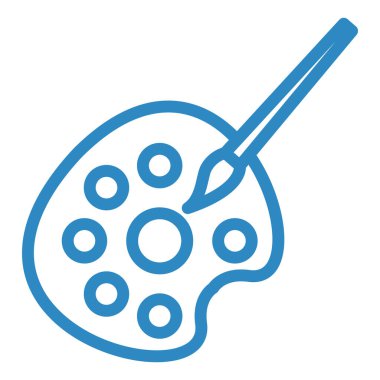 Boya fırçası ve palet. Basit resimleme