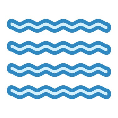 Su dalgası ikonu. Web için deniz dalgaları vektör simgelerinin özet çizimi