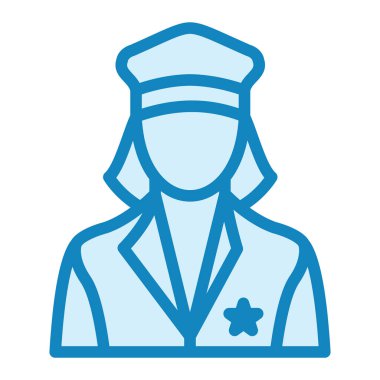 Polis kadın. Web simgesi basit illüstrasyon