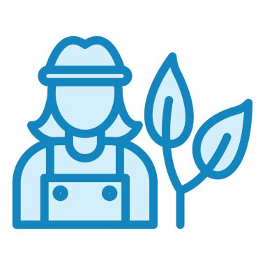 Lady Farmer modern ikon vektör çizimi  