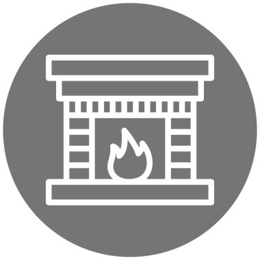 Şömine. Web simgesi basit illüstrasyon