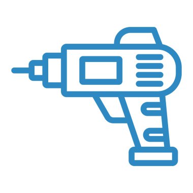 matkap simgesi. Web için elektrik tornavida vektör simgelerinin özet çizimi