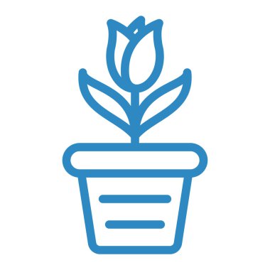 Çiçek saksısı ikon vektörü. Taslak bitki işareti. izole edilmiş sınır sembolü çizimi